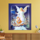 Beschermengel, kinderen, brug (exclusief ontwerp canvas afdruk (Insitu (Woonkamer))