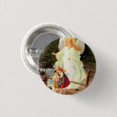 Beschermengel Kinderen over Brug Lindberg  Ronde Button 3,2 Cm (Voorkant /achterkant)