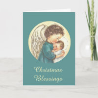 Beschermengel met Baby Kind Jezus Kerstmis