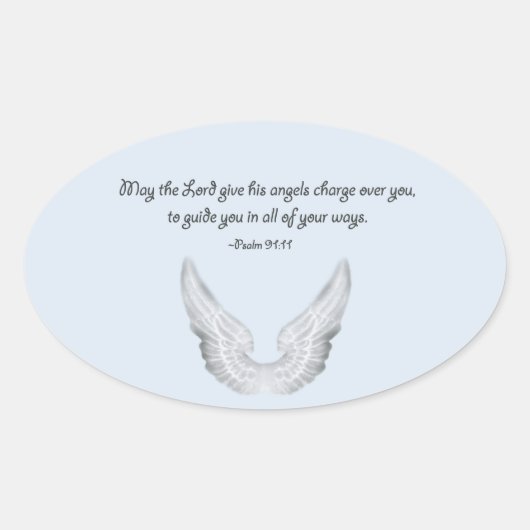 beschermengel ovale sticker (Voorkant)