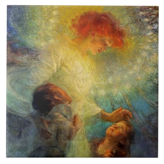 “Beschermengel” van Franz Dvorak Tegeltje (Voorkant)