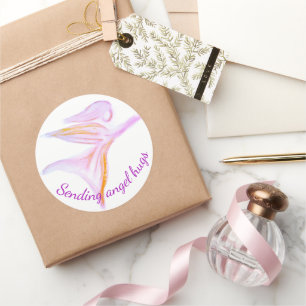 Beschermengel – Verzending Engel Knuffels Fuchsia Ronde Sticker