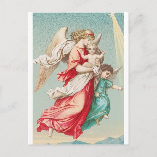 Beschermengelen Die Een Kind Dragen Etherische Kun Briefkaart (Voorkant)