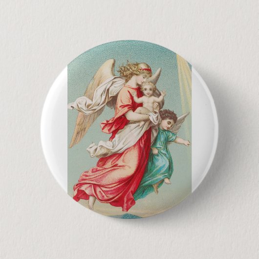 Beschermengelen Die Een Kind Dragen Etherische Kun Ronde Button 5,7 Cm (Voorkant)