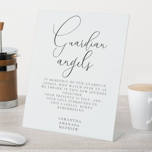 Beschermengelen in liefdevolle herinnering Bruilof Reclamebord Met Voetstuk (Insitu)