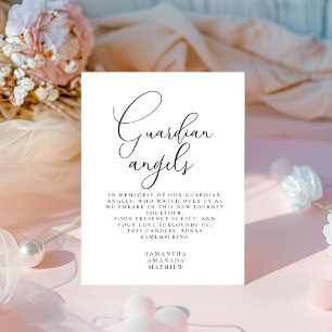 Beschermengelen in liefdevolle herinnering Bruilof Reclamebord Met Voetstuk