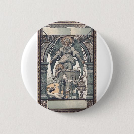 Beschermengelen met Jezus kind Ronde Button 5,7 Cm (Voorkant)