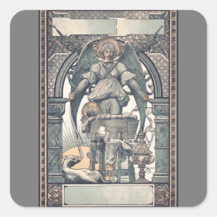 Beschermengelen met Jezus kind Vierkante Sticker