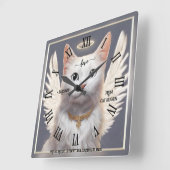 Beschermengelkat Fijne Kunst Vierkante Klok (Hoek)