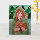 Beschermer van Bos Yulewood - Kerstkaart Yule Kaart (Gele Bloem)