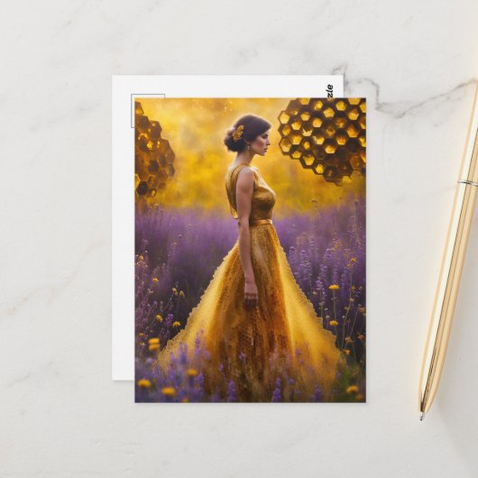 Beschermer van de bijen briefkaart (Voorkant / Achterkant in situ)