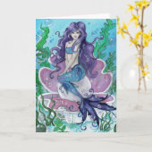 "Beschermer van de Parel" meerminwenskaart Kaart (Gele Bloem)