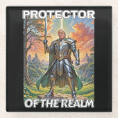 Beschermer van het Rijk - President Trump Glazen Onderzetter (Voorkant)