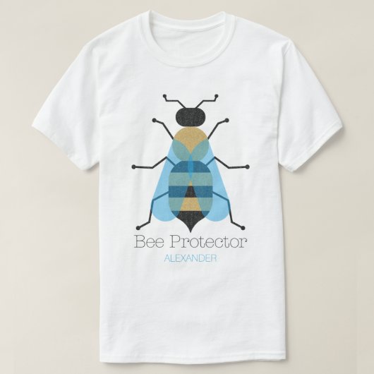 Beschermer van honingbijen Kute Black Blue Glitter T-shirt (Design voorkant)