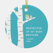 Beschermer van mijn Baby Brother Personalized Owls Keramisch Ornament (Voorkant)