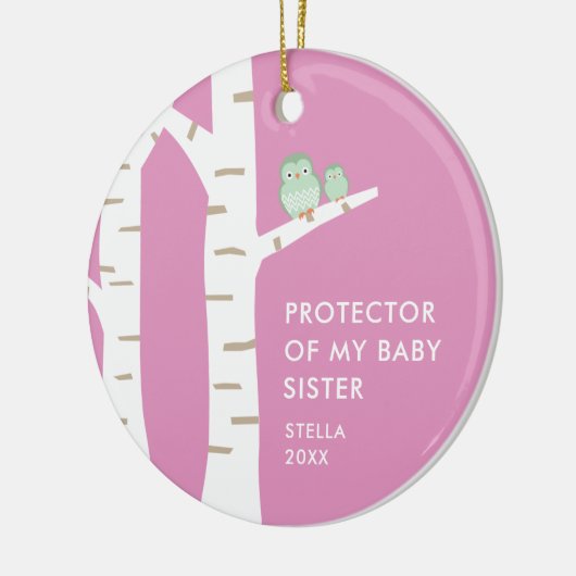 Beschermer van mijn Baby zusje, persoonlijk aanges Keramisch Ornament (Links)