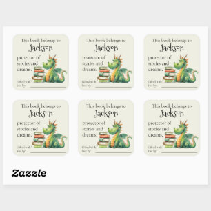 Beschermer van Verhalen Boeken voor Baby Bookplate Vierkante Sticker