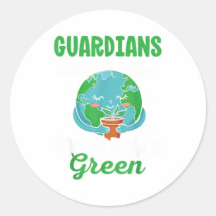 Beschermers Van Morgen Groene Red De Planeet Aarde Ronde Sticker