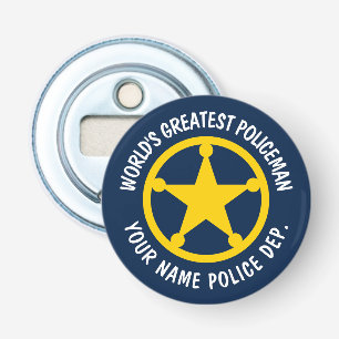 Bescherming en bedienen van magnetisch politiepers button flesopener