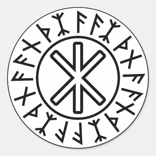 Bescherming nr. 2 van Odin (zwart) Ronde Sticker (Voorkant)