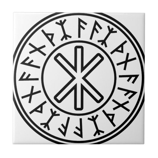 Bescherming nr. 2 van Odin (zwart) Tegeltje (Voorkant)