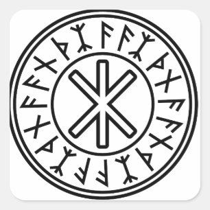 Bescherming nr. 2 van Odin (zwart) Vierkante Sticker