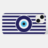 Bescherming tegen boze ogen (lichtblauwe strepen) Case-Mate iPhone case (Achterkant (horizontaal))