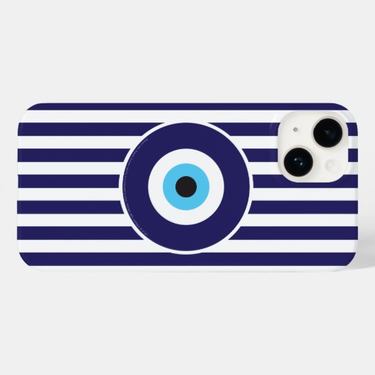 Bescherming tegen boze ogen (lichtblauwe strepen) Case-Mate iPhone case (Achterkant (horizontaal))