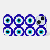 Bescherming tegen het Boze Oog All-Over Patroon iPhone 15 Case (Achterkant horizontaal)
