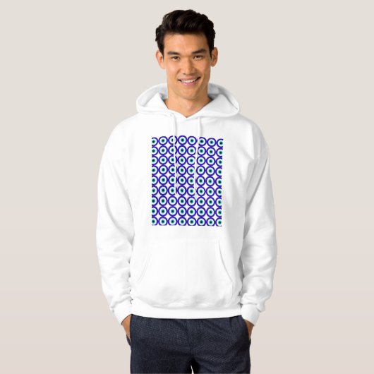 Bescherming tegen het boze oog herhalingspatroon h hoodie (Voorkant volledig)