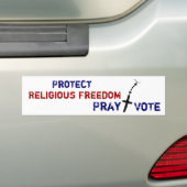 Bescherming van de godsdienstvrijheid Pray+Bumpers Bumpersticker (Op auto)