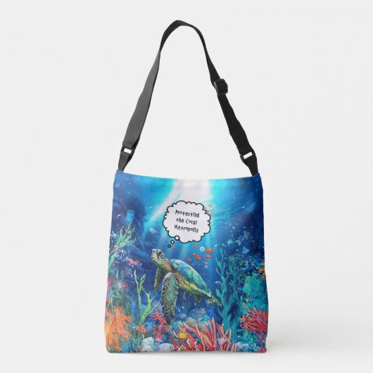 Bescherming van de koraalmetropool crossbody tas (Achterkant)