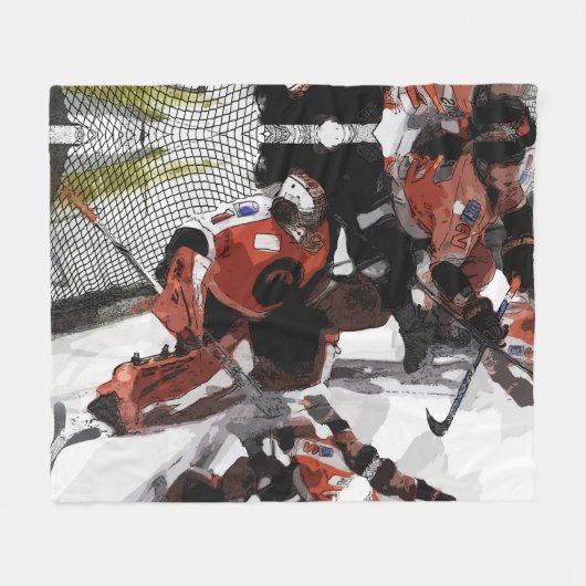 Bescherming van de Net-Ice Hockey Fleece Blanket (Voorkant (Horizontaal))