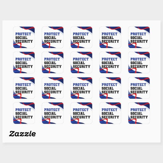 Bescherming van de sociale zekerheid vierkante sticker (Vel)