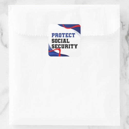Bescherming van de sociale zekerheid vierkante sticker (Tas)