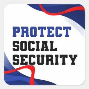 Bescherming van de sociale zekerheid vierkante sticker