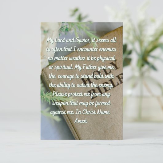 Bescherming van gebeden tegen het grillen van het  kaart (Staand voorkant)