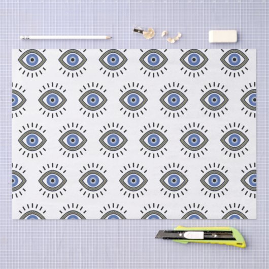 Bescherming van het oogmerk, griekblauw oog tissuepapier (Craft)