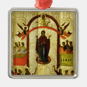 Bescherming van het Russische Theotokos-pictogram Metalen Ornament