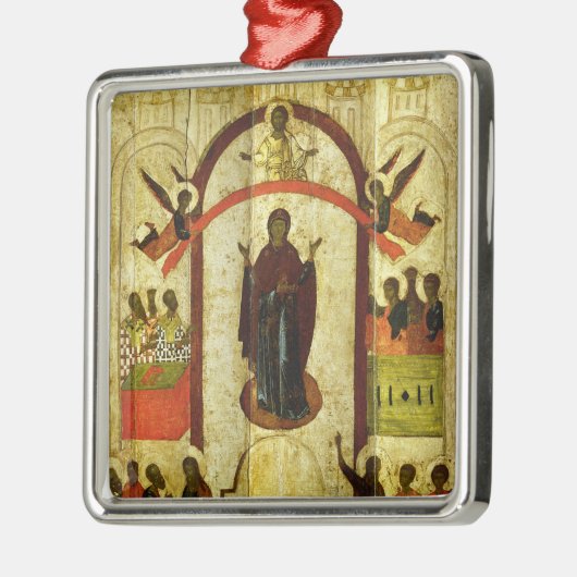 Bescherming van het Russische Theotokos-pictogram Metalen Ornament (Links)
