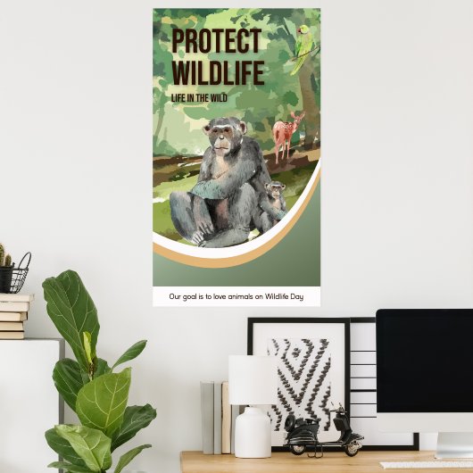 Bescherming van het wild (leven in het wild) poster (Thuiskantoor)