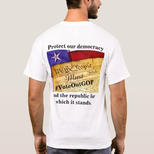 Bescherming van onze democratie en de republiek t-shirt (Achterkant)
