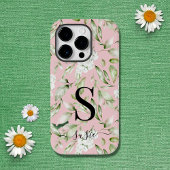 Bescherming voor Floral Monogram Script Name iPhone Hoesje