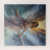 Beschermingselement in lichtblauwe Waterverf Legpuzzel (Horizontaal)