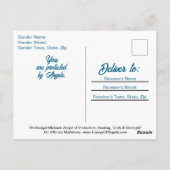 Beschermingsgebed voor de Heilige Michaël de Aarts Briefkaart (Achterkant)