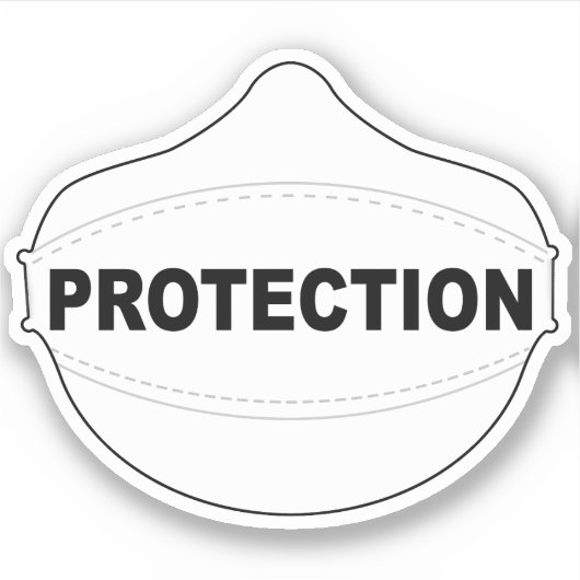 Beschermingsmasker vinyl sticker (Voorkant)
