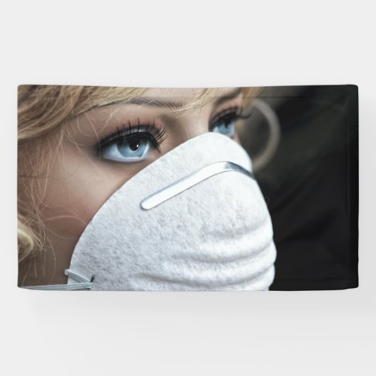 Beschermingsmasker voor het Corona-virus Spandoek (Horizontaal)