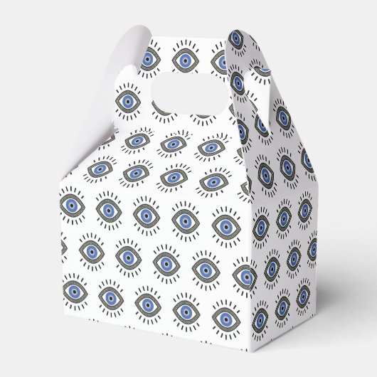 Beschermingssymbool voor ogen, blauw oog bedankdoosjes (Achterkant)