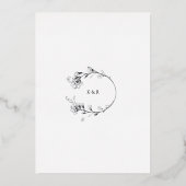 beschetste moderne florale bruiloft folie uitnodiging (Achterkant)