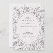 beschetste moderne uitnodiging voor een florale br (Voorkant)